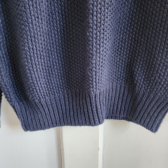 Sandro Navy Chunky Crewneck Sweater - Picture 4 of 11